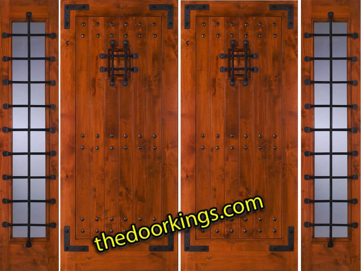 sw70 knotty alder double door with sw51 sidelites
